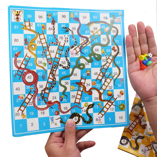 12PC Snake Ladder Paper Portable Flying Board Game Kids Birthday Party Gifts Souvenirs Kindergarten Rewards Back to School Gifts