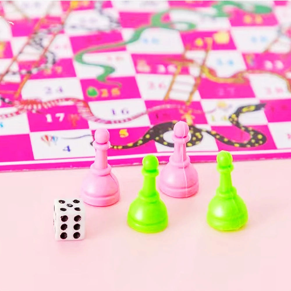 10 Pcs Paper Portable Snakes and Ladders Fun Board Family Games Kids Birthday Party Favors Carnival Giveaways Kindergarten Gifts