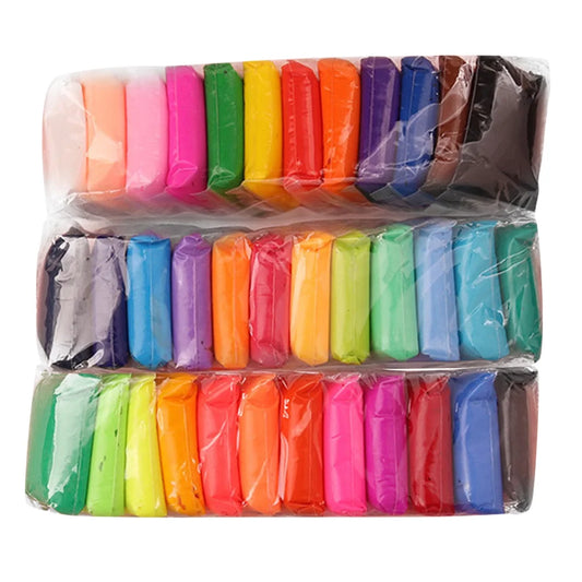 36 Dry Clay Moulding Craft Clay Set for Kids with Tools Children's DIY Toy Plasticine Clay Crystal Colorful Mud