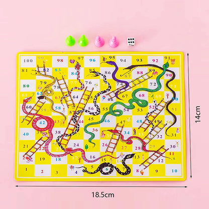 10 Pcs Paper Portable Snakes and Ladders Fun Board Family Games Kids Birthday Party Favors Carnival Giveaways Kindergarten Gifts