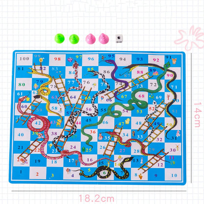 12PC Snake Ladder Paper Portable Flying Board Game Kids Birthday Party Gifts Souvenirs Kindergarten Rewards Back to School Gifts